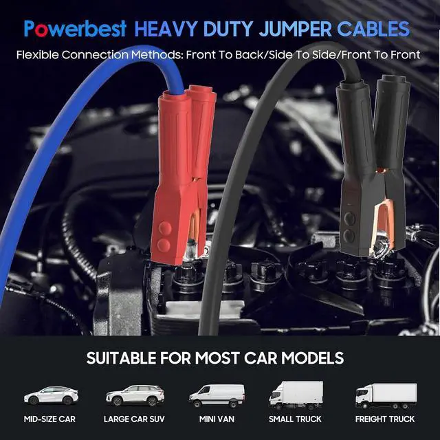 Alt view image 6 of 7 - Heavy Duty Jumper Cables - 2/0 Gauge 30 Feet 1600Amp Automotive Booster Jumper Cables with 350A Battery Quick Connect and Permanent Installation kit for Car, SUV and Trucks Battery - (SB350 Gray)