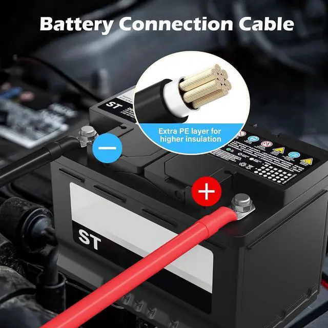 Alt view image 6 of 7 - 2 Gauge AWG Battery Cables 4 Ft Black+4 Ft Red, Pure Copper Power Inverter Wire Set with 3/8 in Lugs Both Ends,High Power Flexible&Durable for Automotive Solar Marine Boat RV Car Motorcycle-UL-Outdoor