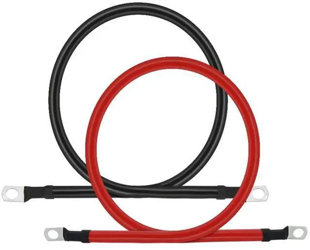 Main image of 2 AWG Battery Cable 3FT 2 Gauge Pure Copper Battery Inverter Cables with 3/8 in Lugs Both Ends Power Inverter Wire Set for Automotive Solar Power Inverter Marine Boat RV Car Motorcycle (3FT)
