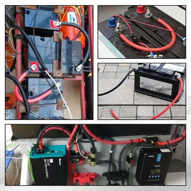 Alt view image 6 of 7 - 2 AWG Battery Cable 3FT 2 Gauge Pure Copper Battery Inverter Cables with 3/8 in Lugs Both Ends Power Inverter Wire Set for Automotive Solar Power Inverter Marine Boat RV Car Motorcycle (3FT)