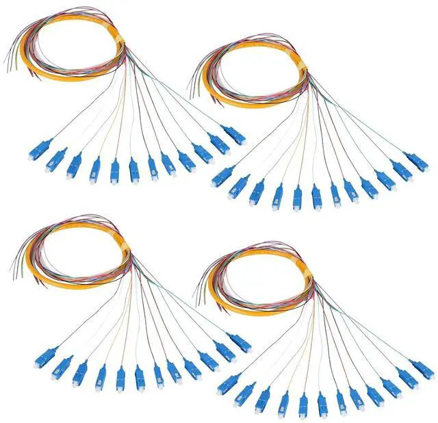 Main image of 12 Fibers SC UPC Singlemode (SM) Fiber Optic Pigtail 1.2m SC Single Mode Fiber Cable Pigtail for Engineering Network Fiber Access, 4 Packs