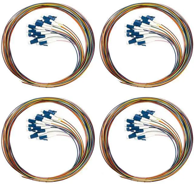 Main image of (4Pack) 12 Strand Singlemode 9/125 LC-UPC Fiber Pigtail, Fiber Optic Pigtail, 1.5 Meters LC Cable