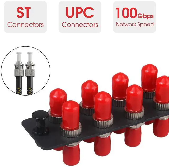 Alt view image 2 of 7 - 3-Pack 12 Simplex ST Fiber Patch Panel with Simplex Singlemode Red ST Adapters, 12 Fiber Ports