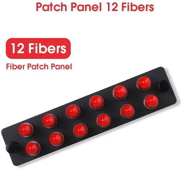 Alt view image 3 of 7 - 3-Pack 12 Simplex ST Fiber Patch Panel with Simplex Singlemode Red ST Adapters, 12 Fiber Ports