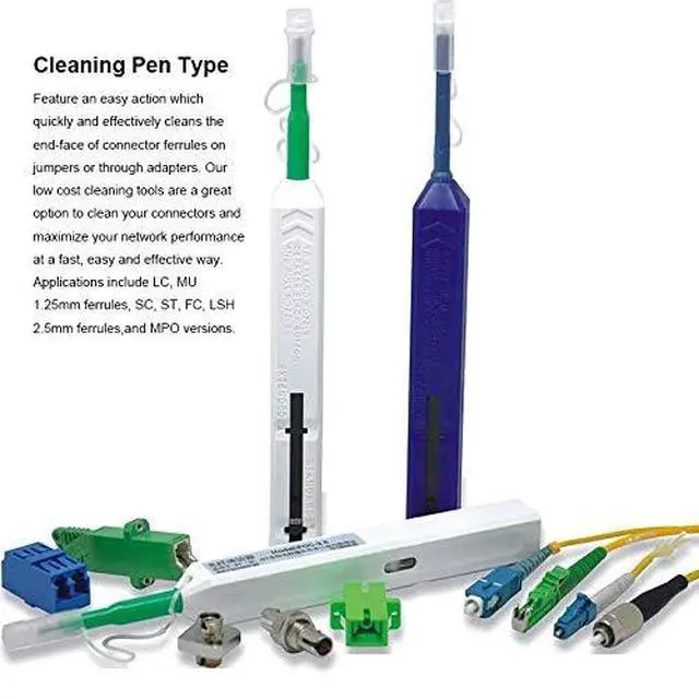 Alt view image 5 of 5 - Fiber Optic Cleaning Pen, 5 PCS LC/MU 1.25mm Ferrule Connectors Fiber Cleaner, Cleans Over 800 Times