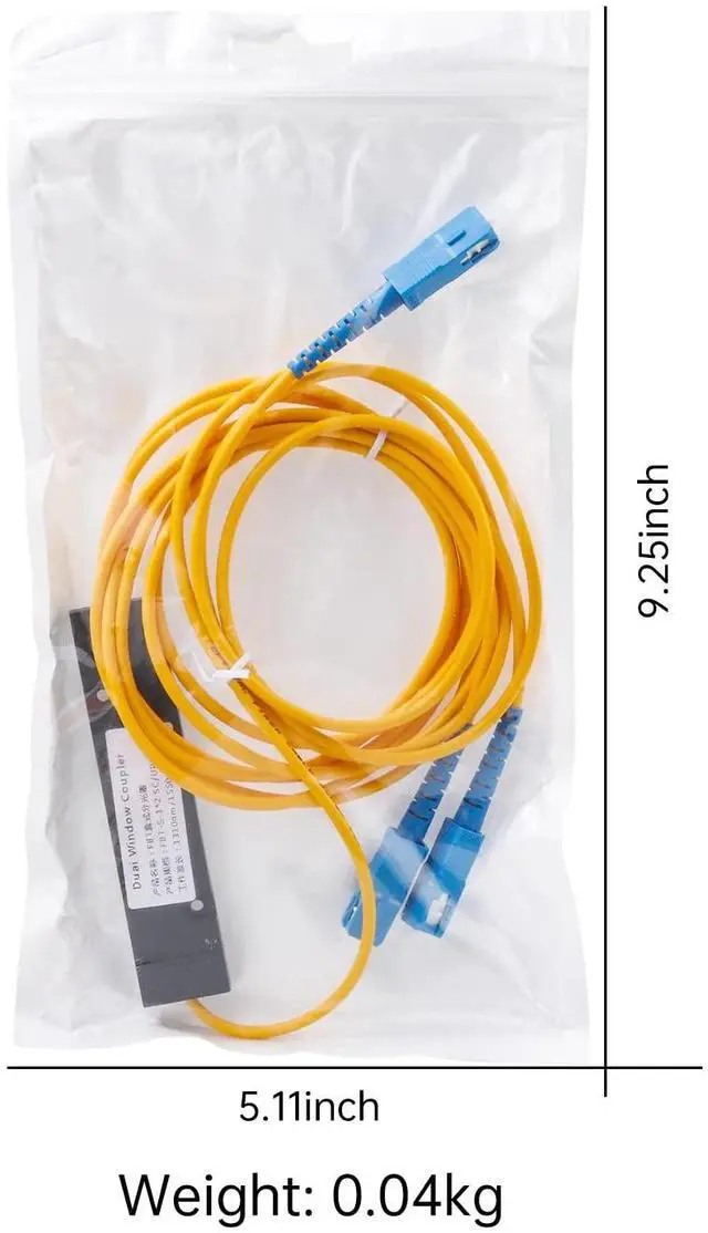 Alt view image 5 of 7 - 5-Pack SC/UPC Fiber Optical FBT Splitter 1x2(1 in 2 Out) Singlemode 1310/1550nm for Network Signal Distribution