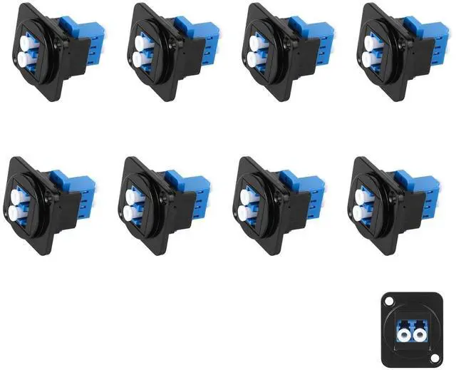 Main image of 8pcs LC to LC Fiber Panel Mount Adapter LC Duplex Singlemode Fiber Optic Keystone Connector Socket Module, XLR Panel/D-Panel Mount, for Fibre Optic Network LAN Integrated Cablin