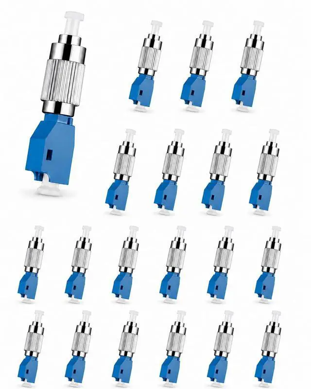 Main image of 20Pack LC to FC Coupler, Hybrid FC Male to LC Female Fiber Optic Connector SM Optical Fiber Adapter 9/125µm Simplex for VFL Optical Power Meter
