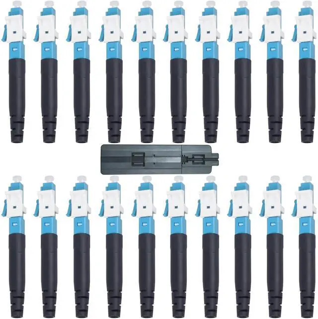 Main image of 20 Pcs LC/UPC Singlemode Fiber Optic Quick Assembly Connector SM 9/125 Mechanical Fast Connector Adapter for 0.9/2.0/3.0/2.0 * 1.6/2.0 * 3.0mm Fiber Cable