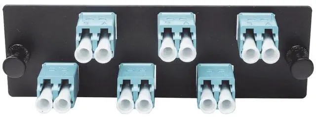 Alt view image 2 of 5 - FAP6WAQDLCZ Multi-Mode 6-Port Fiber Adapter Panel with Zirconia Ceramic Split Sleeve, Aqua