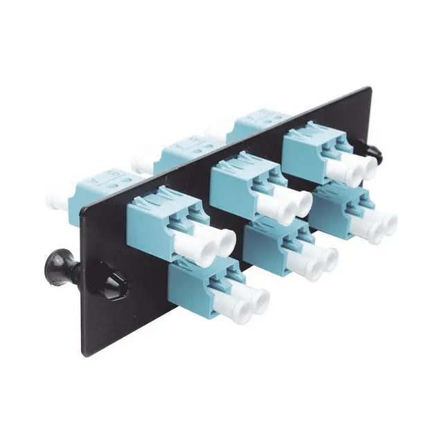 Alt view image 4 of 5 - FAP6WAQDLCZ Multi-Mode 6-Port Fiber Adapter Panel with Zirconia Ceramic Split Sleeve, Aqua