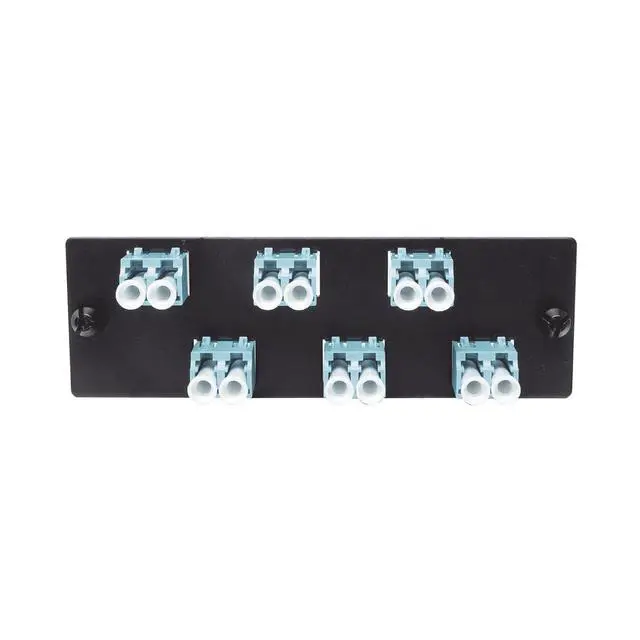 Alt view image 5 of 5 - FAP6WAQDLCZ Multi-Mode 6-Port Fiber Adapter Panel with Zirconia Ceramic Split Sleeve, Aqua