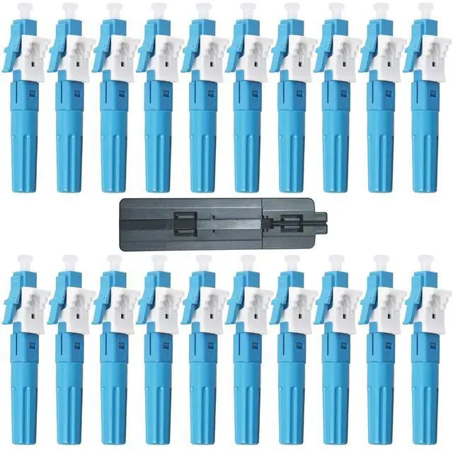 Main image of 20 Pack LC-UPC Singlemode Fiber Optic Cable Quick Connector Fast Connection Adapter for 0.9/2.0/3.0/2.0 * 1.6/2.0 * 3.0mm Fiber Cable