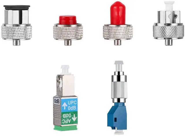 Main image of 6 Types of Fiber Optic Connector - Single Mode FC Male to LC Female VFL Fiber Optic Adapter, OTDR FC ST LC Adapter, SM SC/UPC Male to SCAPC Female Optical Fiber Connector