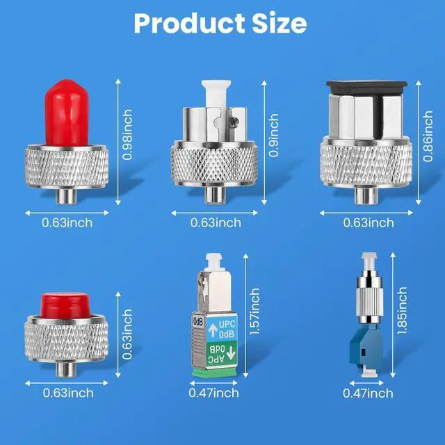 Alt view image 2 of 7 - 6 Types of Fiber Optic Connector - Single Mode FC Male to LC Female VFL Fiber Optic Adapter, OTDR FC ST LC Adapter, SM SC/UPC Male to SCAPC Female Optical Fiber Connector