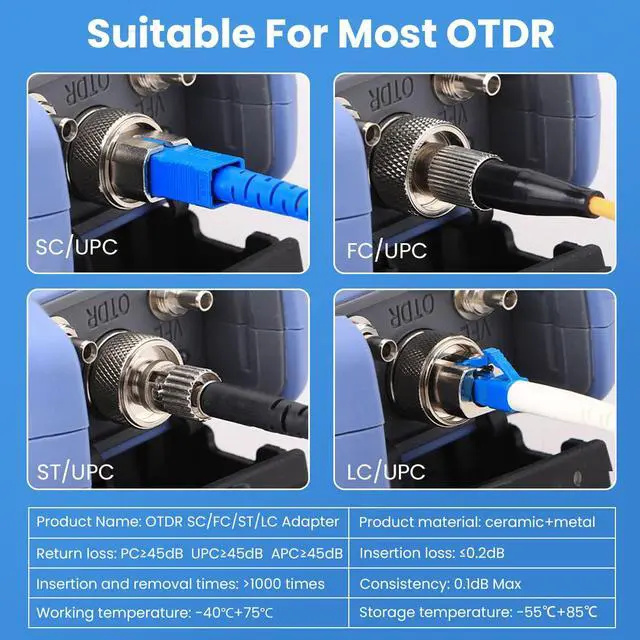 Alt view image 3 of 7 - 6 Types of Fiber Optic Connector - Single Mode FC Male to LC Female VFL Fiber Optic Adapter, OTDR FC ST LC Adapter, SM SC/UPC Male to SCAPC Female Optical Fiber Connector