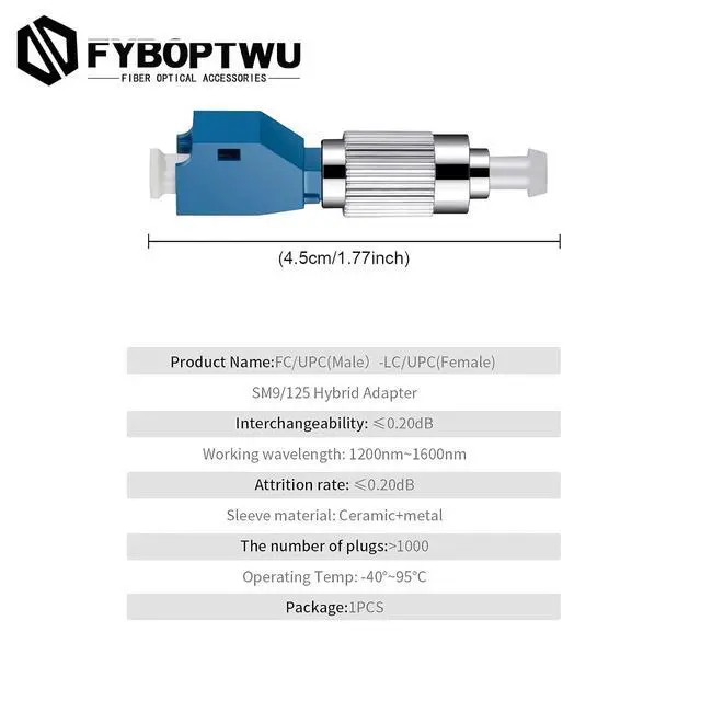 Alt view image 2 of 5 - 10 pcs FC Male to LC Female Fiber Adapter 9/125 Single Mode + 10 pcs LC/UPC OS2 Single Mode Loopback Plugs for Fiber Optic Cable Testing, Network Troubleshooting & Certification