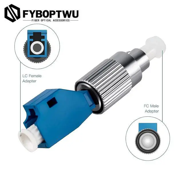 Alt view image 3 of 5 - 10 pcs FC Male to LC Female Fiber Adapter 9/125 Single Mode + 10 pcs LC/UPC OS2 Single Mode Loopback Plugs for Fiber Optic Cable Testing, Network Troubleshooting & Certification
