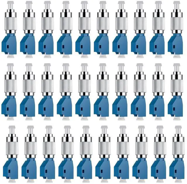 Main image of 30 Pcs Visual Fault Locator Fiber Adapter, Fiber Optic Connector, Single Mode 9/125um FC Male to LC Female Hybrid Optical Fiber Convertor Adapter Compatible with Optical Power Meter Cable