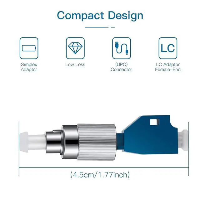 Alt view image 2 of 7 - 30 Pcs Visual Fault Locator Fiber Adapter, Fiber Optic Connector, Single Mode 9/125um FC Male to LC Female Hybrid Optical Fiber Convertor Adapter Compatible with Optical Power Meter Cable