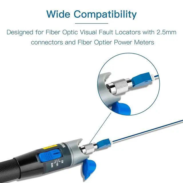 Alt view image 6 of 7 - 30 Pcs Visual Fault Locator Fiber Adapter, Fiber Optic Connector, Single Mode 9/125um FC Male to LC Female Hybrid Optical Fiber Convertor Adapter Compatible with Optical Power Meter Cable