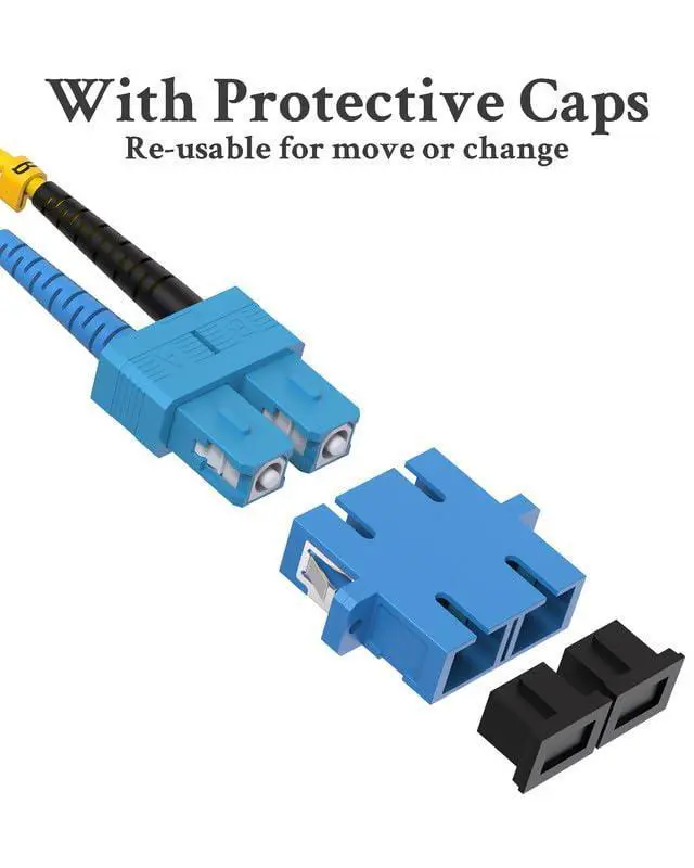 Alt view image 5 of 7 - 5 Pack Fiber Optic Adapter Cable LC Male to SC Female, OS2/OS1 Duplex Singlemode 10GB 9/125µm Hybrid Adapter Converter Dongle for Fiber Optic Network 1 FT