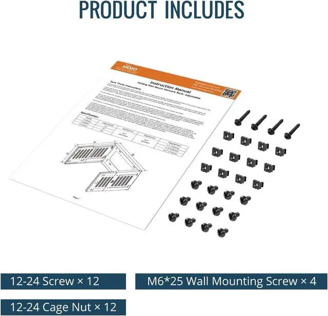 Alt view image 7 of 7 - 6U Wall Mount Network Rack, 19" Open Frame Patch Panel Bracket with Adjustable Depth 9.7-15.9 in, Fits Shallow IT Equipments, 110 lbs Capacity, EIA-310 Compliant