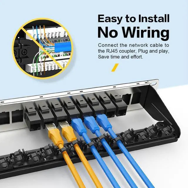 Alt view image 4 of 7 - 16 Port Patch Panel Cat6 Keystone RJ45 Patch Panel (EC Listed) UTP 1U Network Patch Panel with Smart Cable Management for 19inch Rackmount