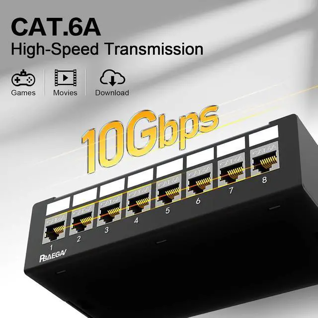 Alt view image 5 of 7 - Patch Panel 8 Port with 8pcs Cat6A Keystone JackEC Listed Shielded No Rust and Durable (1U 8Port Cat6A Keystone Jack Shielded)