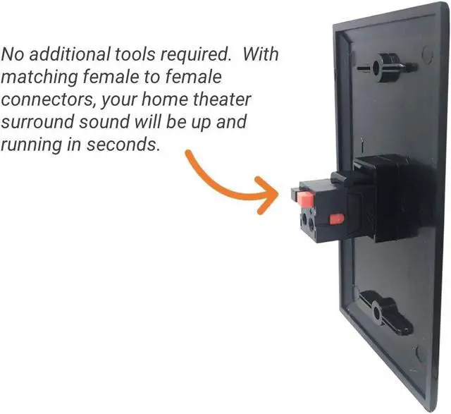 Alt view image 2 of 2 - Speaker Keystone Jack Spring Loaded Speaker Jack for Keystone Wall Plate, Female to Female, for Home Theater Wall Plates - Black (12-Pack)