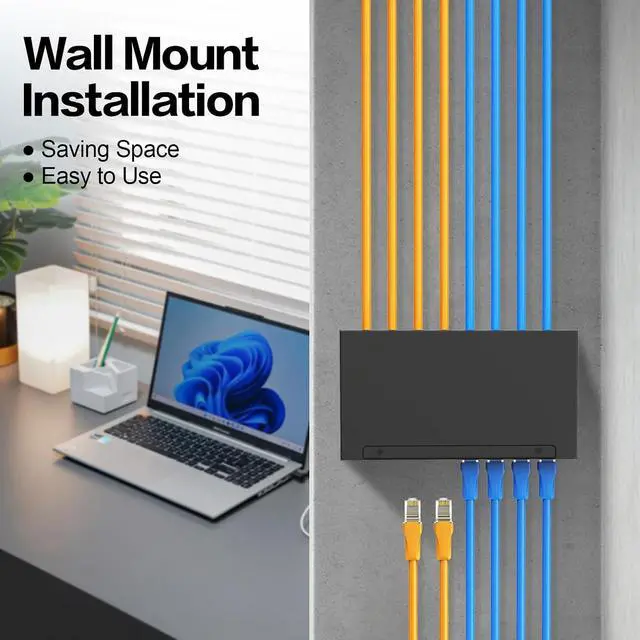 Alt view image 6 of 7 - Patch Panel 8 Port with 8pcs Cat6A Keystone JackEC Listed Shielded No Rust and Durable (1U 8Port Cat6A Keystone Jack Shielded)