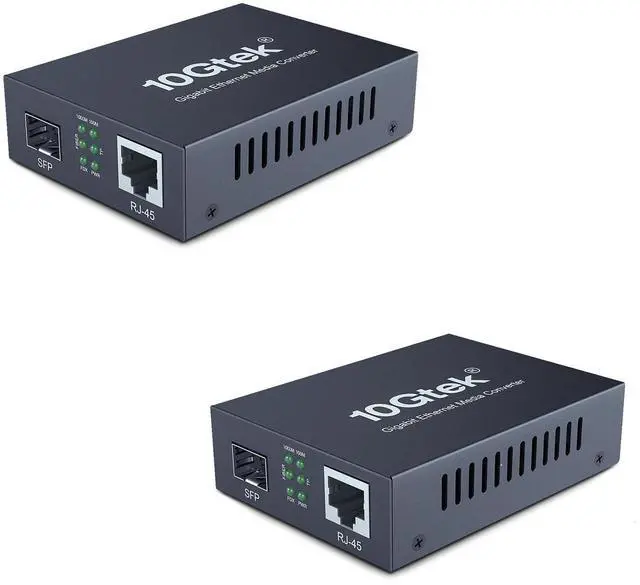 Main image of A Pair of Gigabit Multi-Mode LC Fiber Media Converter, with 2 Pcs SFP SX Modules, Fiber to Ethernet Converter, 1000Base-SX to 10/100/1000M RJ45, MMF, 850nm, up to 550m