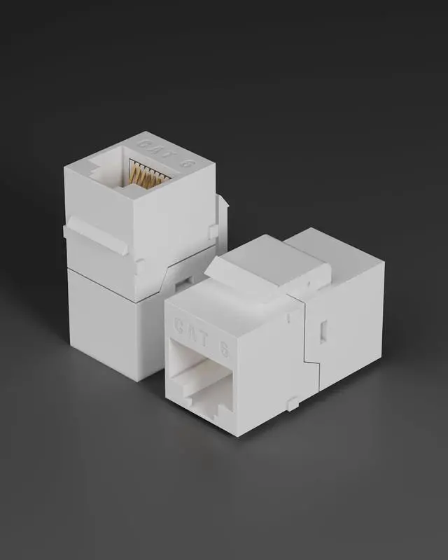 Alt view image 7 of 7 - RJ45 Cat6 Keystone Coupler, 100-Pack, White | Cat 6 Keystone Jack Ethernet Coupler Female to Female for Cat6/Cat5e/Cat5 Network Cable