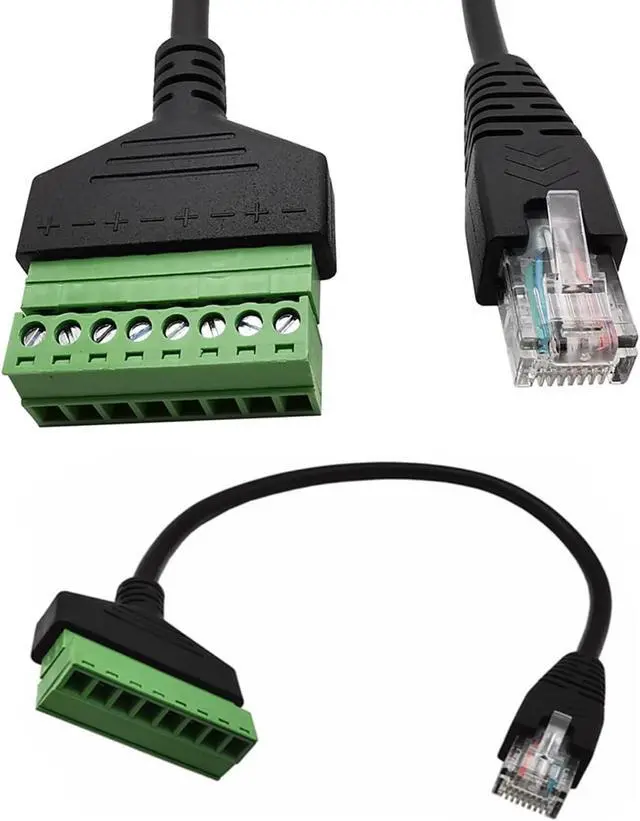Alt view image 7 of 7 - 10 Pcs RJ45 Male to 8 Pin Screw Terminal Adapter,1ft RJ45 8p8c to 8Pin Bolt Terminal Connector for Cat 5/5e/6 Ethernet Extender CCTV Digital DVR Network Adapter (Male)