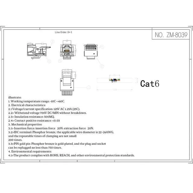 Alt view image 6 of 6 - 50-Pack Cat6 Tool-Less RJ45 Keystone Jack, No Punch-Down Tool Required Module Coupler, White