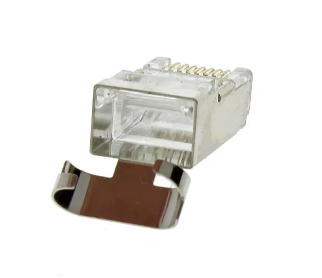Alt view image 4 of 7 - INC. 85-368 Shielded Feed-Thru Modular Plug Connector, Cable Connector for CAT6A/6/5e Shielded Cables, (25 Connectors)