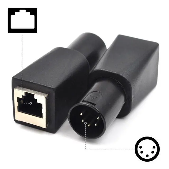 Alt view image 2 of 7 - XLR DMX to RJ45 Connector DMX to Ethernet Male Adapter Plug, 5 Pin, This Adapter can use Any CAT-5 Ethernet Cable as a DMX512 Cable,(4 Pack)