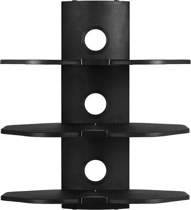 Alt view image 2 of 7 - TV Wall Mount 3 Shelf Bracket, with 15ft HDMI Cable, Three 18x16-Inch Black Components Shelves Under TV for Cable Box, Blu Ray Player, Stereo AV, AS3B