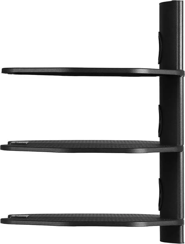 Alt view image 3 of 7 - TV Wall Mount 3 Shelf Bracket, with 15ft HDMI Cable, Three 18x16-Inch Black Components Shelves Under TV for Cable Box, Blu Ray Player, Stereo AV, AS3B