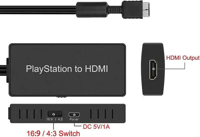 Alt view image 4 of 6 - PS2 to HDMI Converter Adapter, PS2 HDMI Video Converter with 3ft HDMI Cable for Sony PlayStation 2/ PlayStation 1