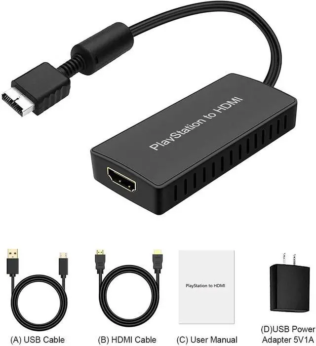 Alt view image 6 of 6 - PS2 to HDMI Converter Adapter, PS2 HDMI Video Converter with 3ft HDMI Cable for Sony PlayStation 2/ PlayStation 1