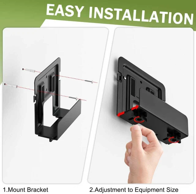 Alt view image 2 of 7 - 4 Pack Cable Box & Modem Mount | Adjustable Wall Mount for Small and Wide Devices, Media Players, Cable Boxes, Modems, DVD Players