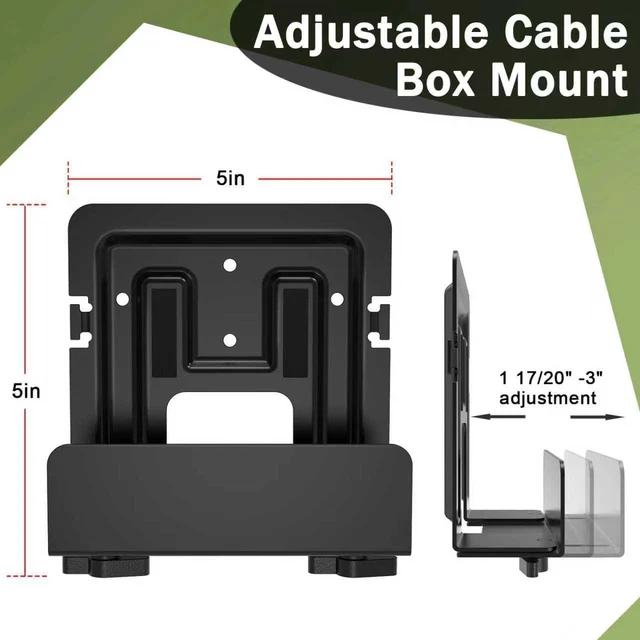 Alt view image 3 of 7 - 4 Pack Cable Box & Modem Mount | Adjustable Wall Mount for Small and Wide Devices, Media Players, Cable Boxes, Modems, DVD Players