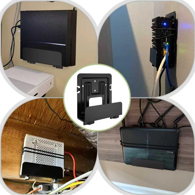 Alt view image 7 of 7 - 4 Pack Cable Box & Modem Mount | Adjustable Wall Mount for Small and Wide Devices, Media Players, Cable Boxes, Modems, DVD Players