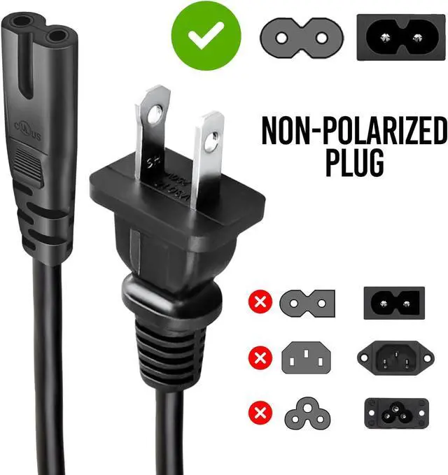 Alt view image 2 of 6 - (10 Pack) AC Power Cord for PS5 PS4 PS3 Slim - Replacement Power Cable 2 Prong - Compatible with Sony PlayStation 5, 4, Xbox Series S & Series X, Xbox One S, One X (6-Feet)