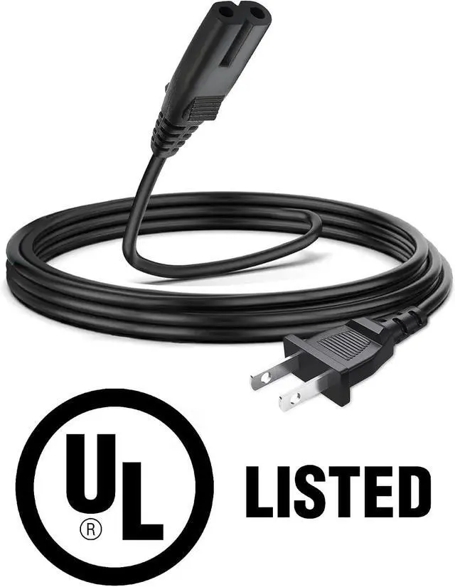 Alt view image 3 of 6 - (10 Pack) AC Power Cord for PS5 PS4 PS3 Slim - Replacement Power Cable 2 Prong - Compatible with Sony PlayStation 5, 4, Xbox Series S & Series X, Xbox One S, One X (6-Feet)