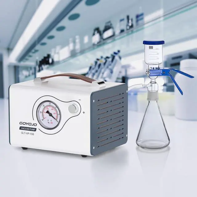 Alt view image 2 of 6 - Oilless Vacuum Pump, 15L/Min With Dual Pressure, Lab Liquid Vacuum Filtration Fractionation, Adjustment Flow Portable Quiet Diaphragm Pressure Pump Equipped 2 Rubber Hoses, For Silicone Mold And Epoxy