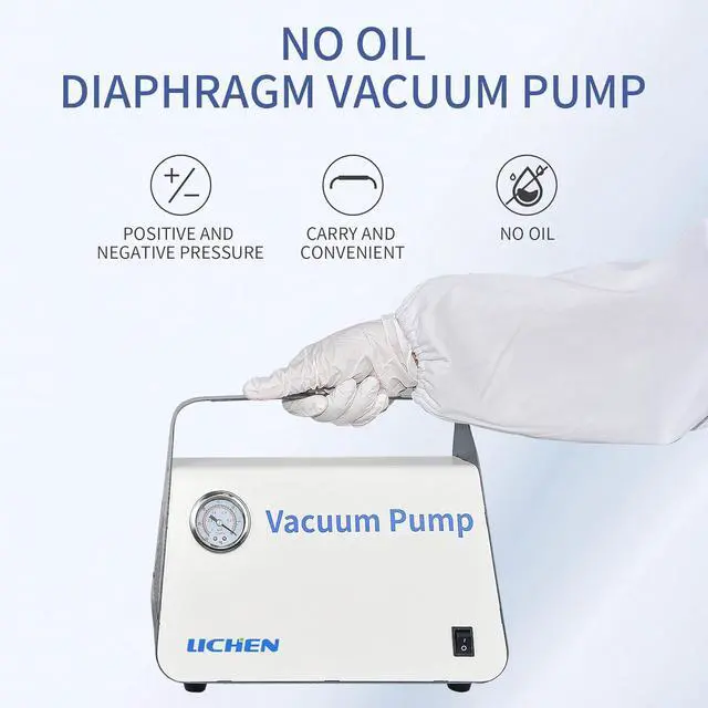 Alt view image 2 of 7 - Vacuum Pump Oil Free Diaphragm Vacuum Pressure Pump with 15 L/min Flow Rate with Dual Pressure,Portable with Hose Kit for Liquid Filtration