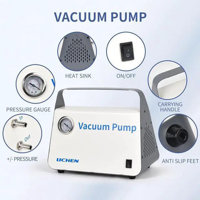 Alt view image 3 of 7 - Vacuum Pump Oil Free Diaphragm Vacuum Pressure Pump with 15 L/min Flow Rate with Dual Pressure,Portable with Hose Kit for Liquid Filtration