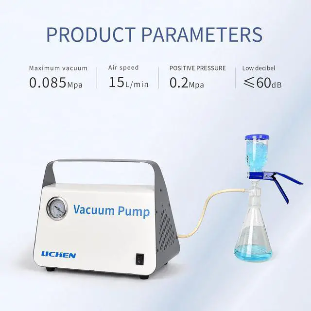 Alt view image 4 of 7 - Vacuum Pump Oil Free Diaphragm Vacuum Pressure Pump with 15 L/min Flow Rate with Dual Pressure,Portable with Hose Kit for Liquid Filtration